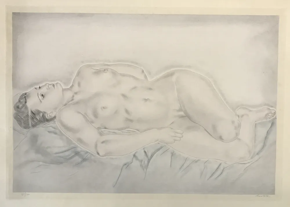 蚀刻飞尘法 Foujita - Reclining Nude (From Femmes)