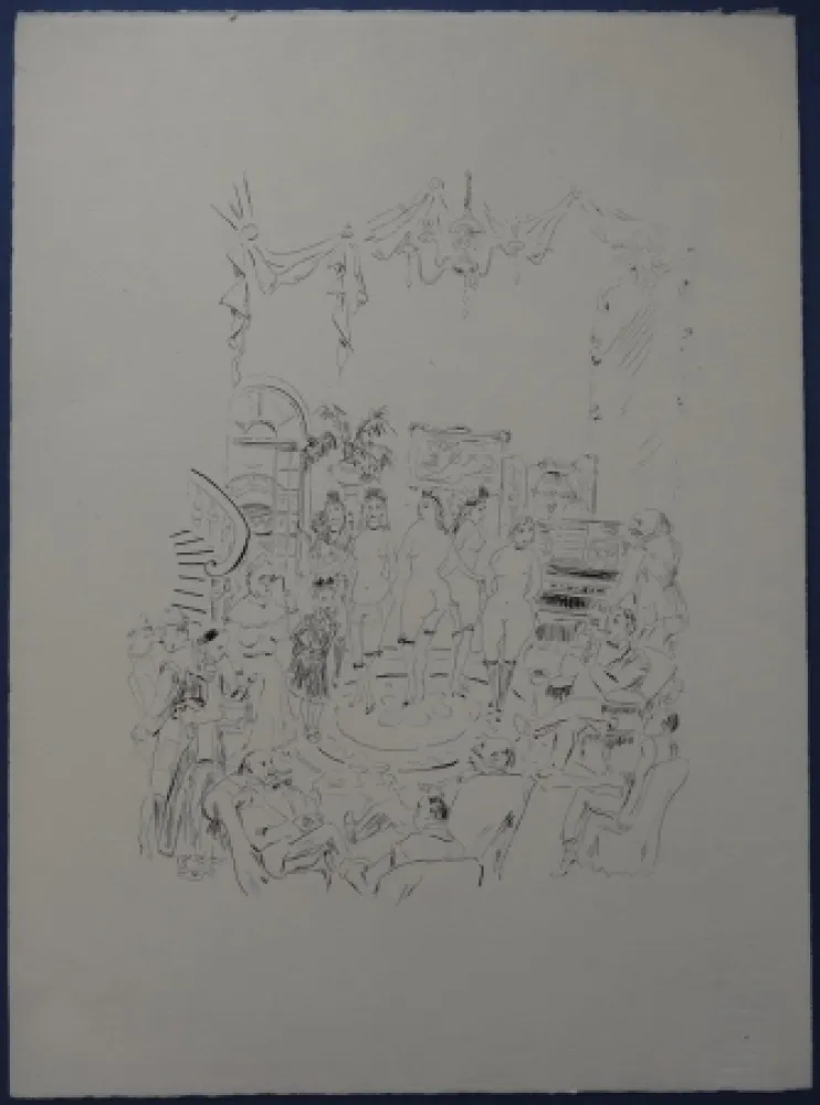 蚀刻版画 Foujita - Rivière enchantée - Cabaret