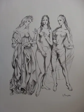 石版画 Foujita - The Three Graces