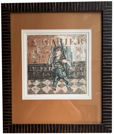 木刻 Foujita - VITRIER. Bois en couleurs pour 