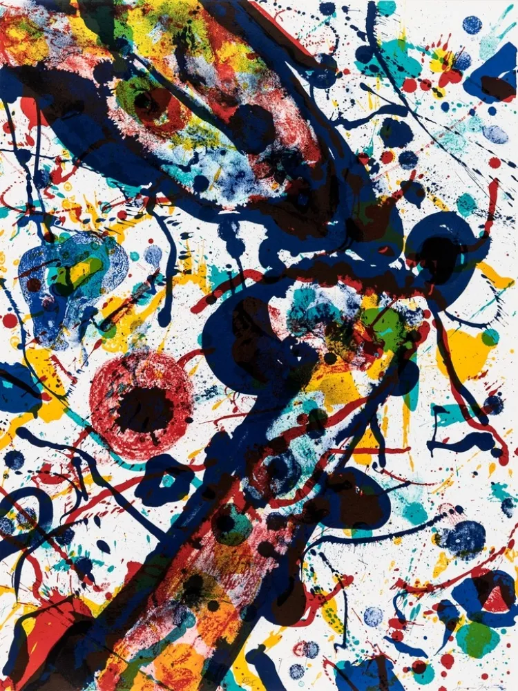 石版画 Francis - Untitled (Poèmes dans le ciel) L 269