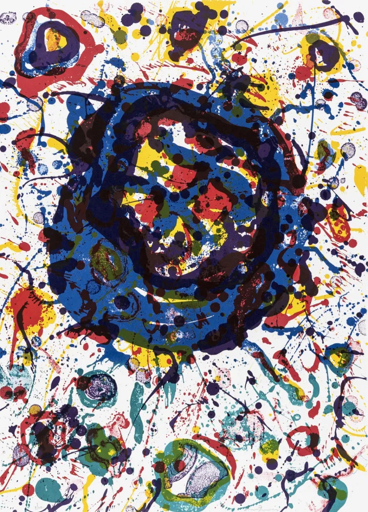 石版画 Francis - Untitled (Poèmes dans le ciel) L 272