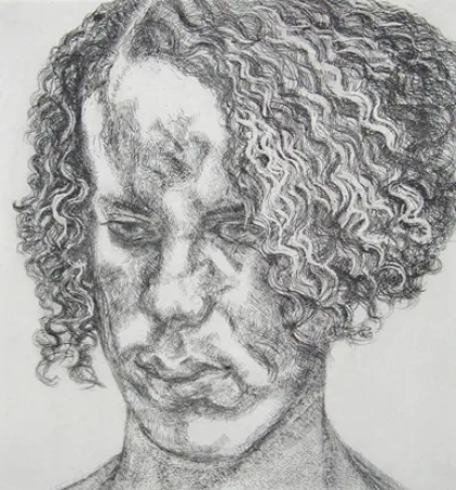 蚀刻版画 Freud - Girl with fuzzy hair  