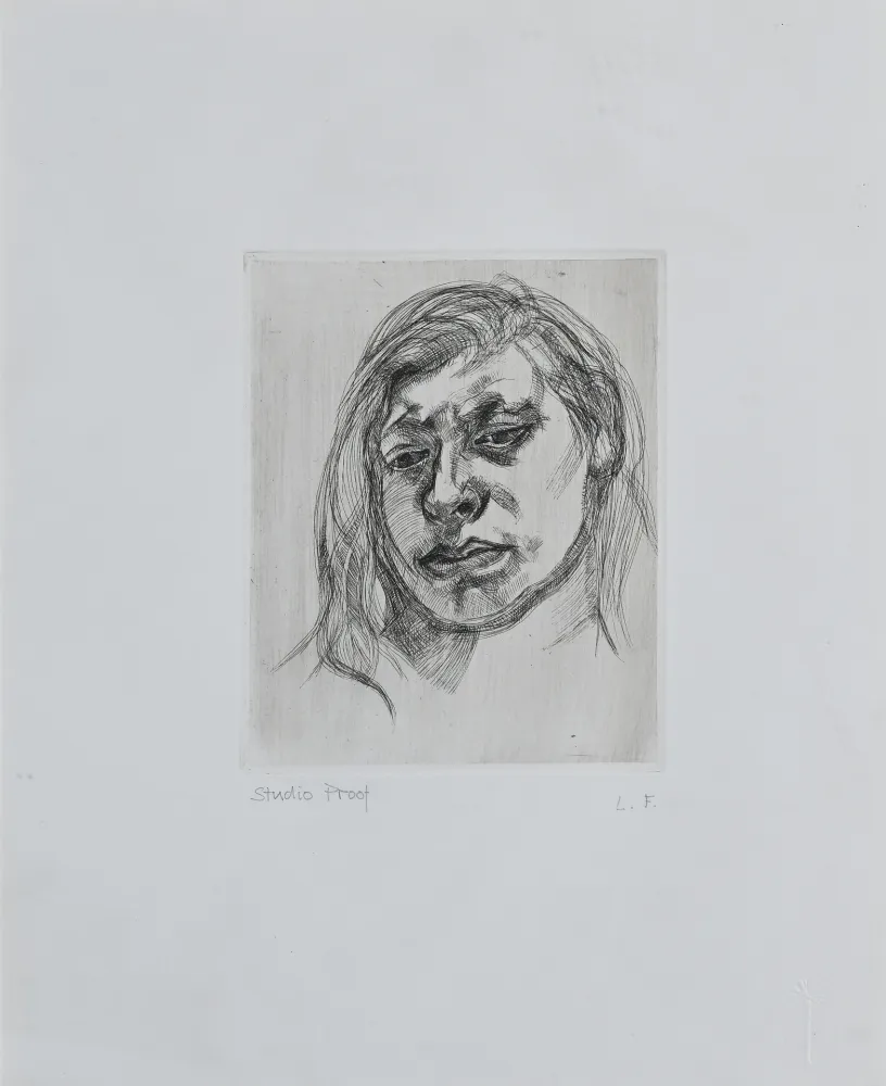 版画 Freud - Lucian Freud (1922–2011) – Head of a Girl II – Etching on paper – 1982