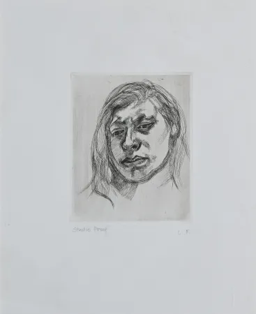 版画 Freud - Lucian Freud (1922–2011) – Head of a Girl II – Etching on paper – 1982