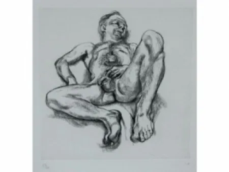 蚀刻版画 Freud - Naked man on a bed