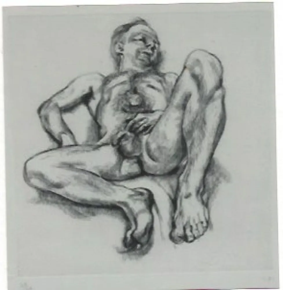 版画 Freud - Naked man on a bed