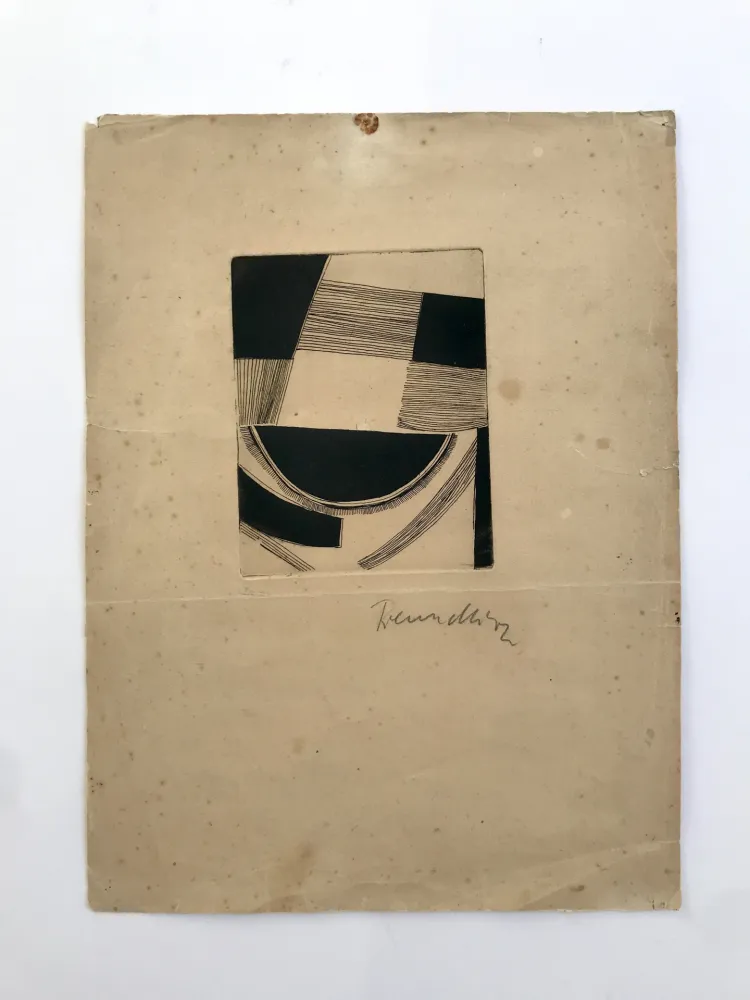 蚀刻版画 Freundlich - Sans titre (composition abstraite)