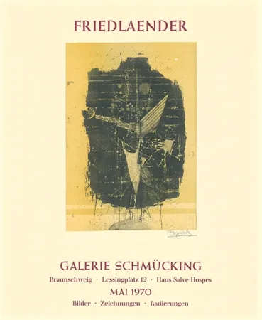 蚀刻飞尘法 Friedlaender - Ausstellungsplakat Galerie Schmücking, Braunschweig, 1970