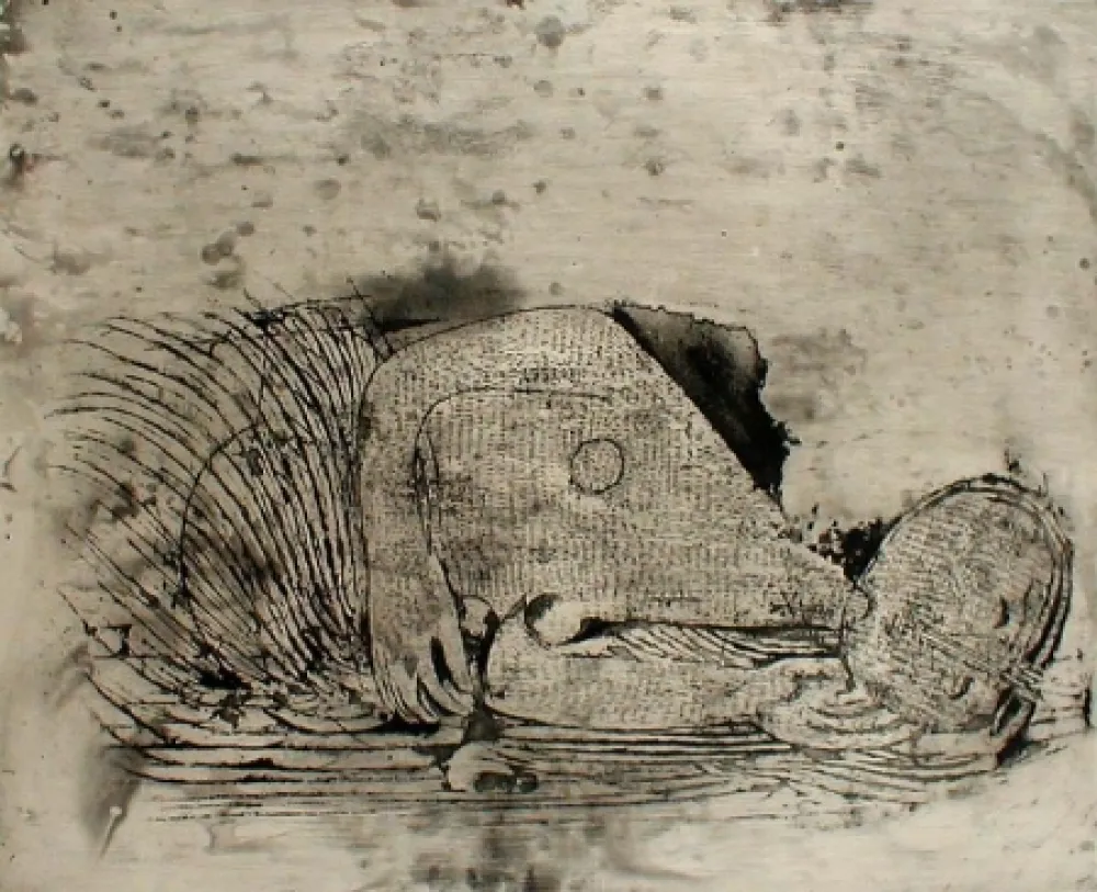 蚀刻版画 Friedlaender - Femme Endormie