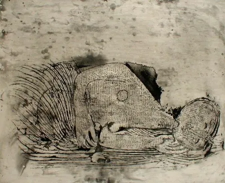 蚀刻版画 Friedlaender - Femme Endormie