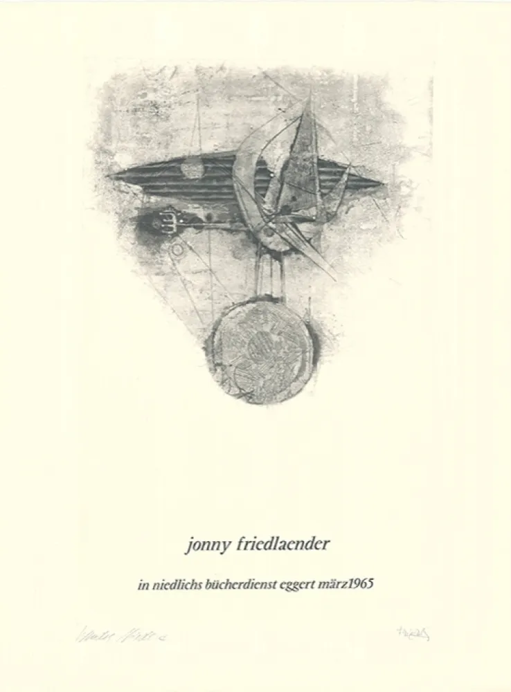 蚀刻飞尘法 Friedlaender - Jonny Friedlaender in niedlichs bücherdienst eggert märz 1965
