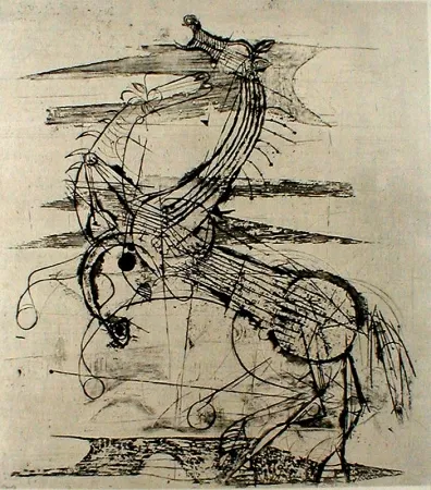 蚀刻版画 Friedlaender - Les Chevaux I 