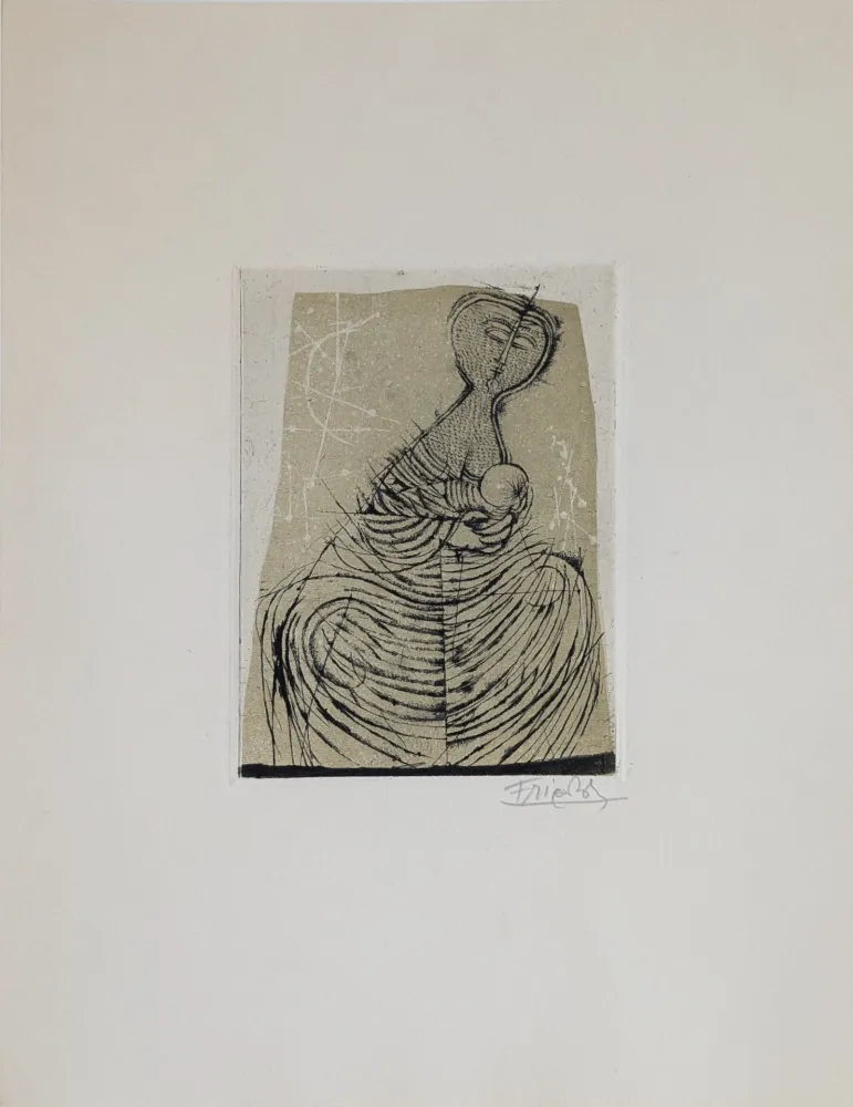 蚀刻版画 Friedlaender - Maternité 