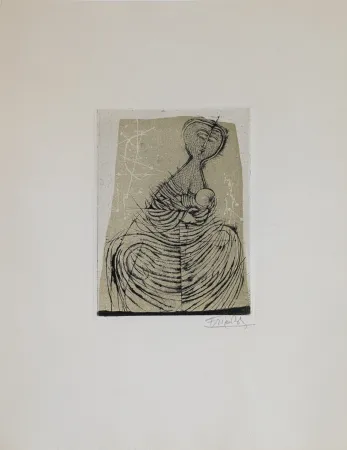 蚀刻版画 Friedlaender - Maternité 