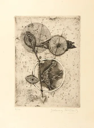 蚀刻版画 Friedlaender - Oiseau au cercle