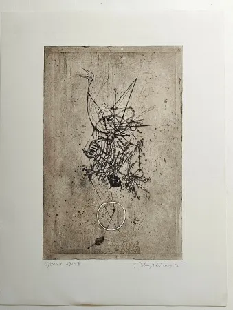 蚀刻版画 Friedlaender - Poisson et Oiseau III