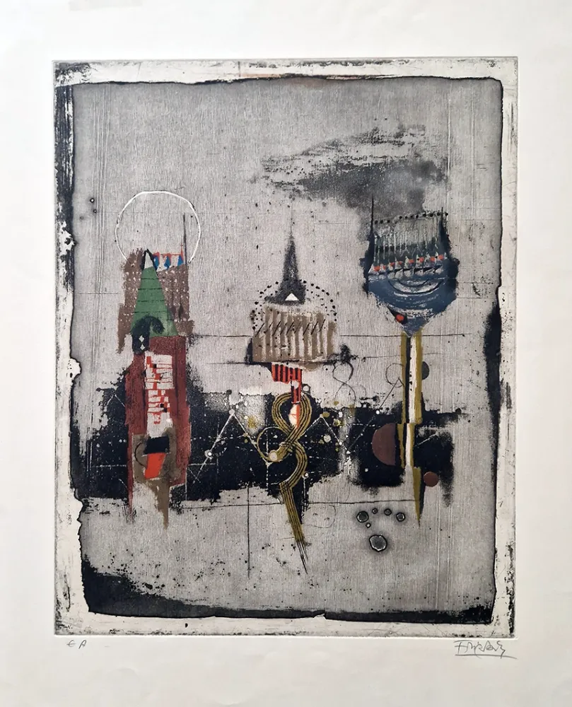 蚀刻版画 Friedlaender - Trois Fleurs