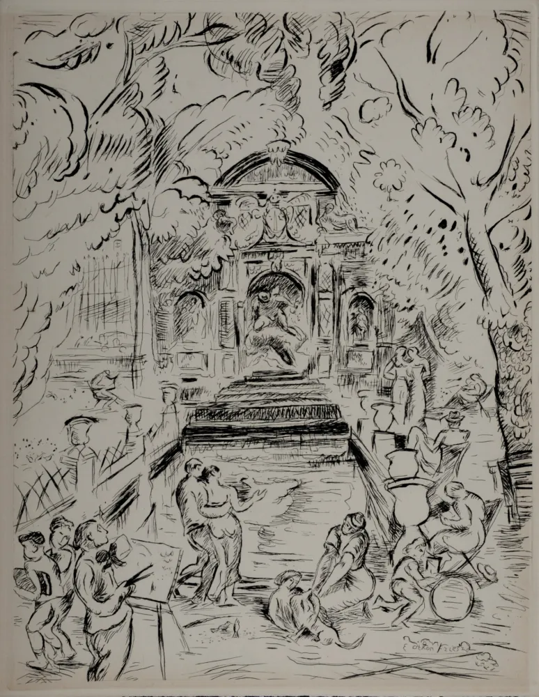 版画 Friesz - Paris 1937 : Quartier Latin, 1937