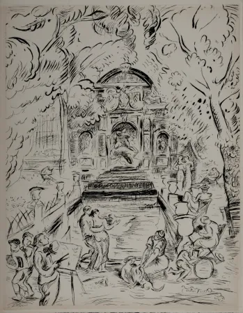 版画 Friesz - Paris 1937 : Quartier Latin, 1937