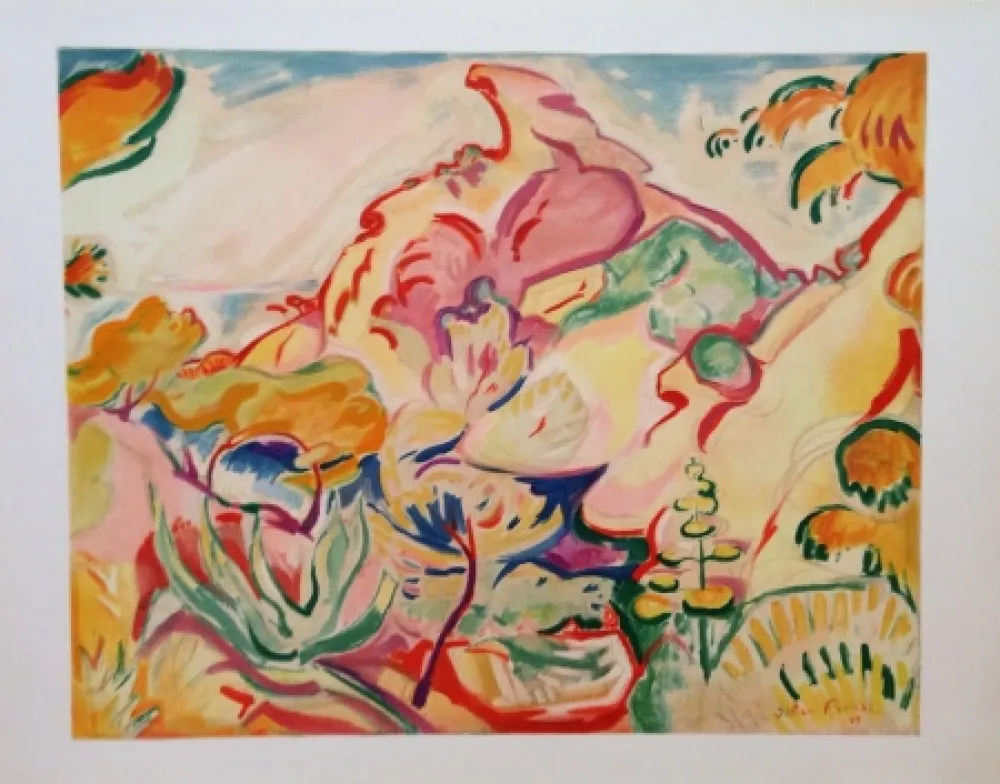 石版画 Friesz - Paysage a la Ciotat