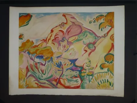 石版画 Friesz - Paysage à La Ciotat (la pointe du Capucin)