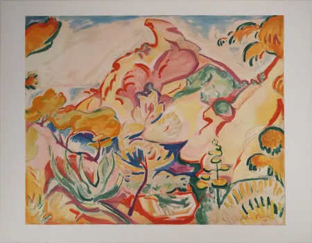 石版画 Friesz - Paysage à la Ciotat (le Bec de l'Aigle)