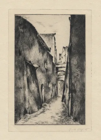 版画 Fuchs - Passau, Altstadtgasse