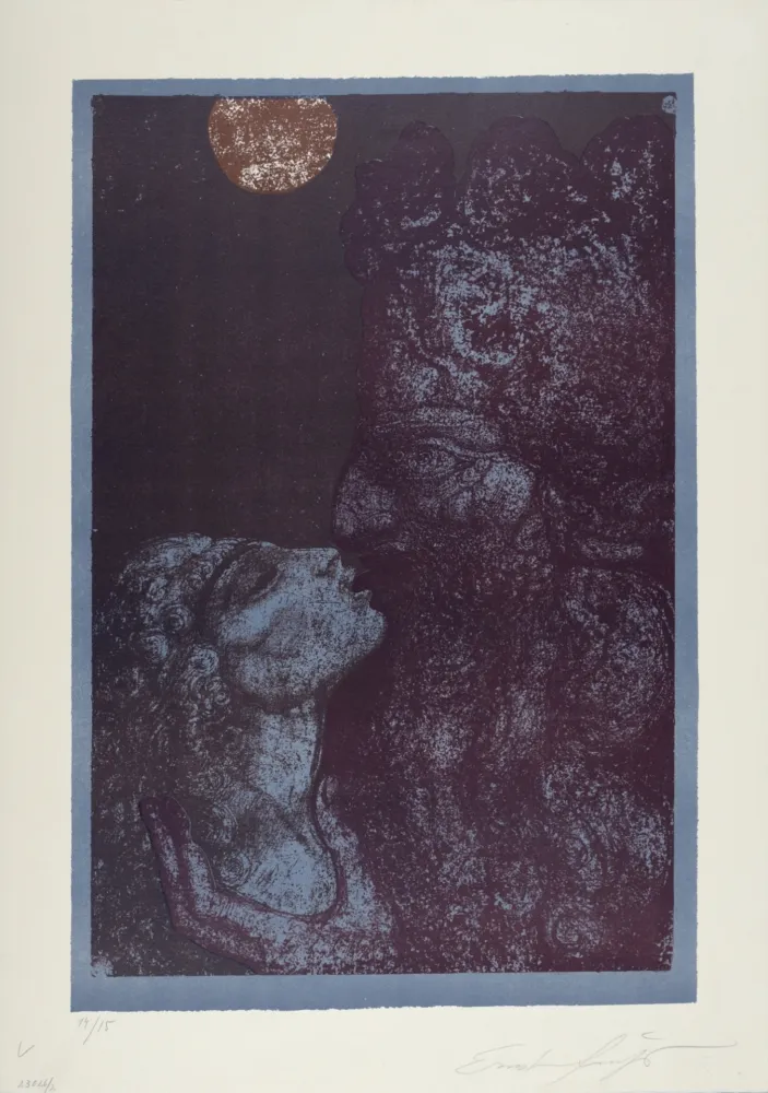 石版画 Fuchs - The Kiss, Samson and Delilah, 1967 - Hand-signed