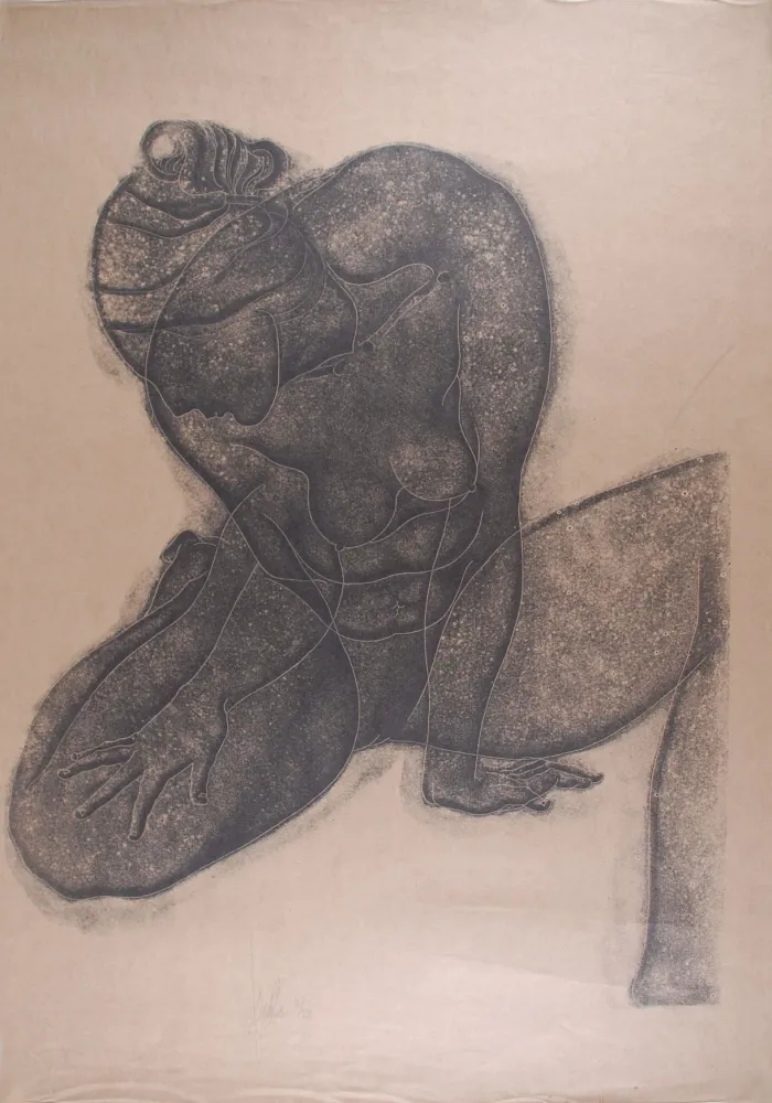 石版画 Fulla - Nu de Dame assise I