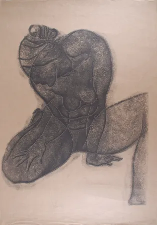 石版画 Fulla - Nu de Dame assise I