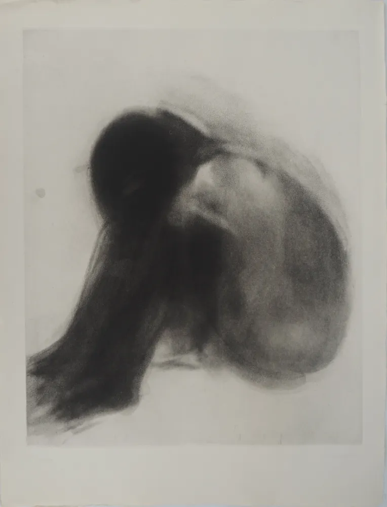 版画 Garache - Nu recroquevil