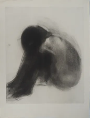 版画 Garache - Nu recroquevil