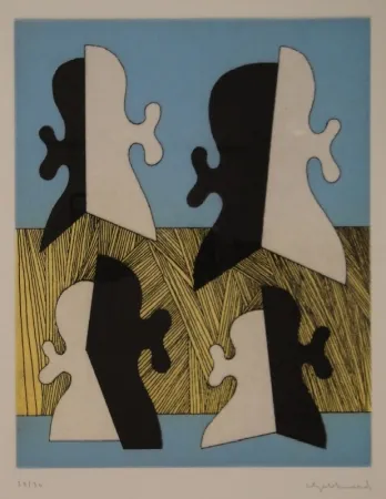 版画 Gebhard - Vier Köpfe