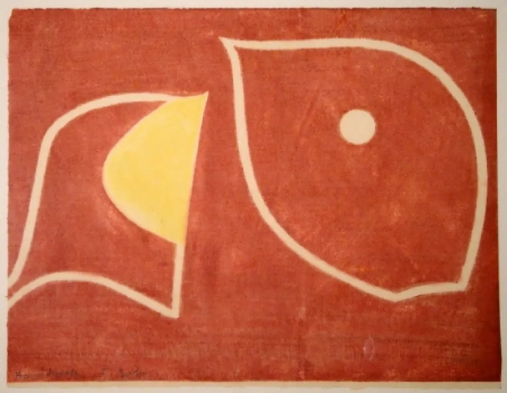 木刻 Gehr - Moses vor brennendem Dornbusch II. 