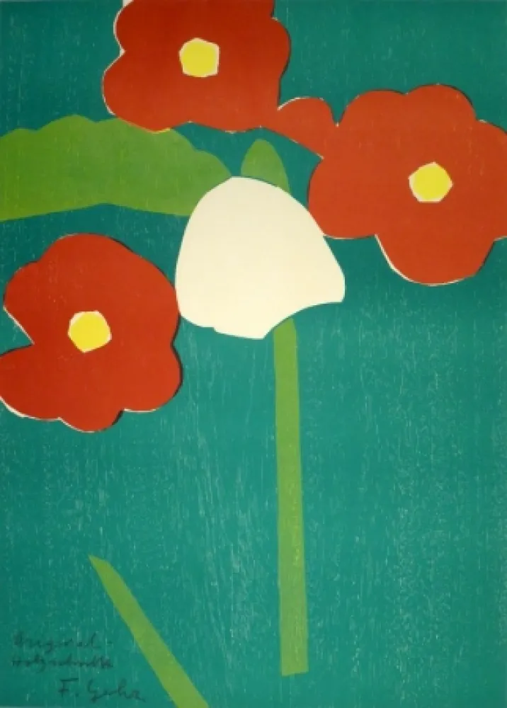 木刻 Gehr - Schneeglöckchen und Primeln