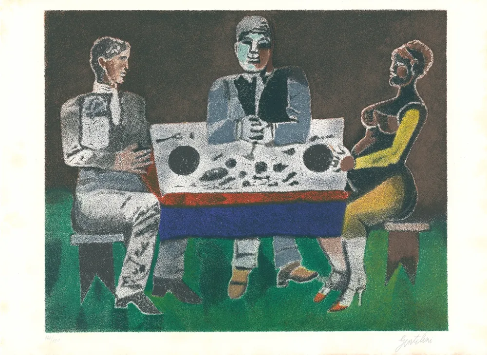 石版画 Gentilini - Banchetto