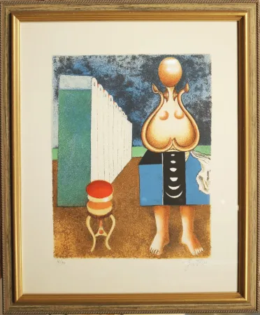 石版画 Gentilini - La grande bagnante