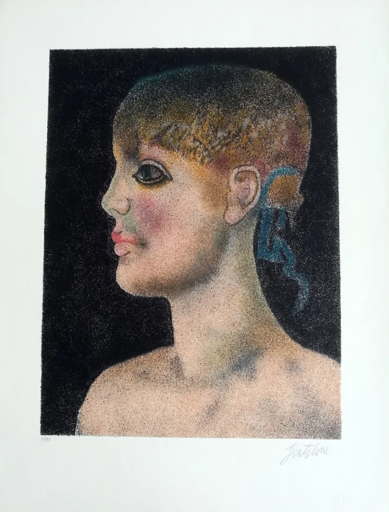 石版画 Gentilini - Ragazza di Roma