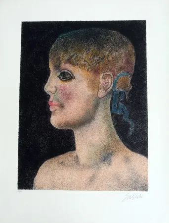 石版画 Gentilini - Ragazza di Roma