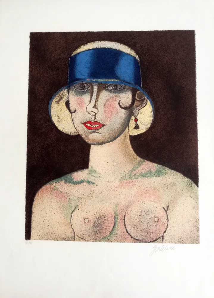 石版画 Gentilini - Ragazza di Roma