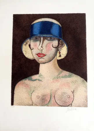 石版画 Gentilini - Ragazza di Roma