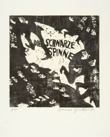 木刻 Gentinetta - Die schwarze Spinne. 