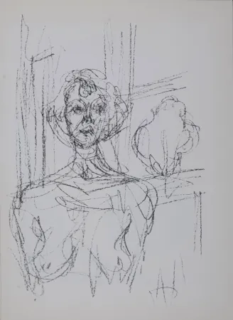 石版画 Giacometti - Annette, 1964