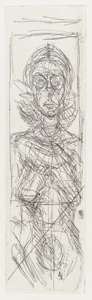 版画 Giacometti - Annette de face
