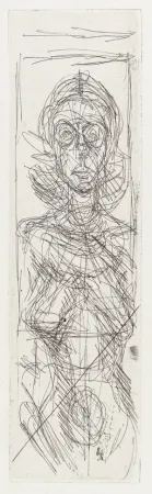 版画 Giacometti - Annette de face