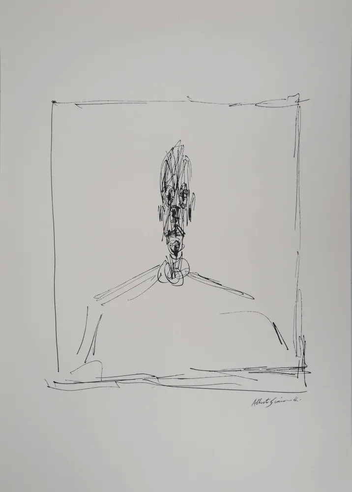 石版画 Giacometti - Buste d'homme