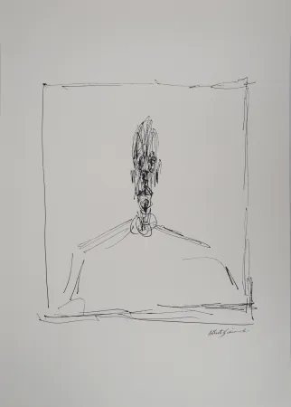 石版画 Giacometti - Buste d'homme