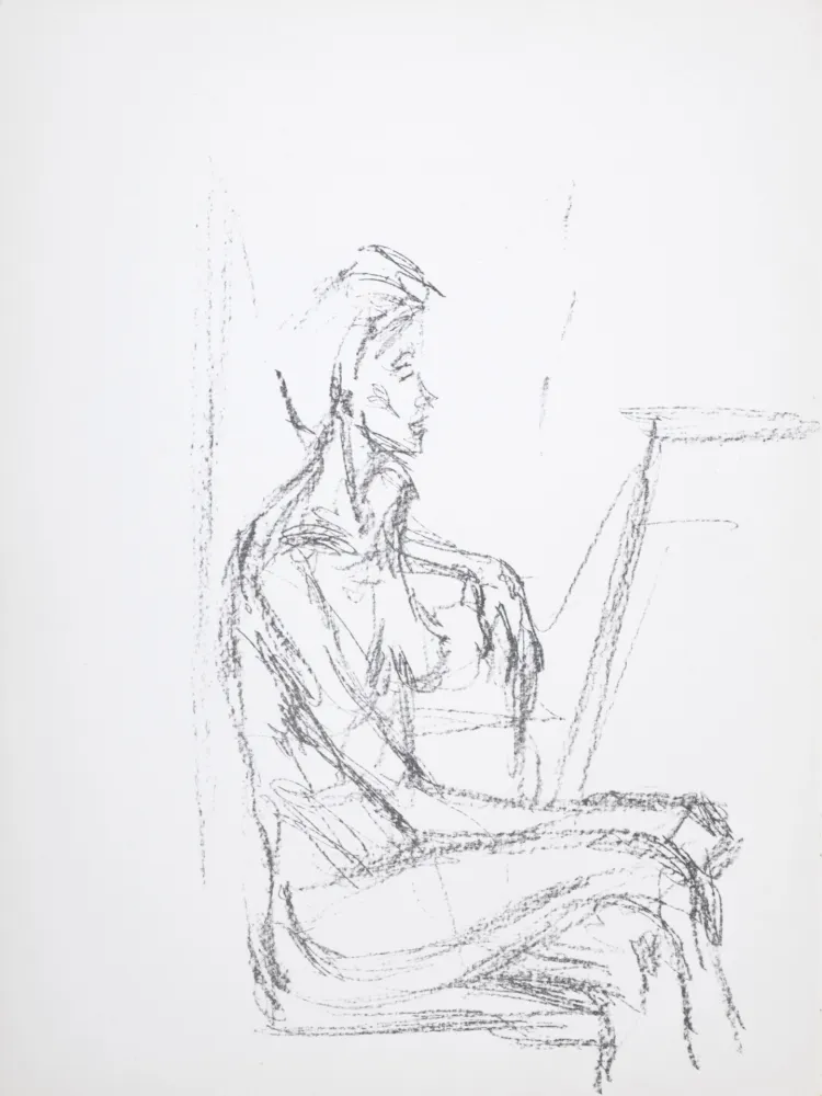 石版画 Giacometti - Femme assise, 1961