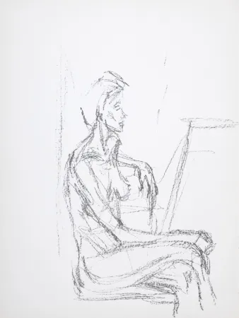 石版画 Giacometti - Femme assise, 1961